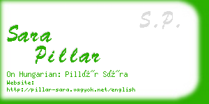 sara pillar business card